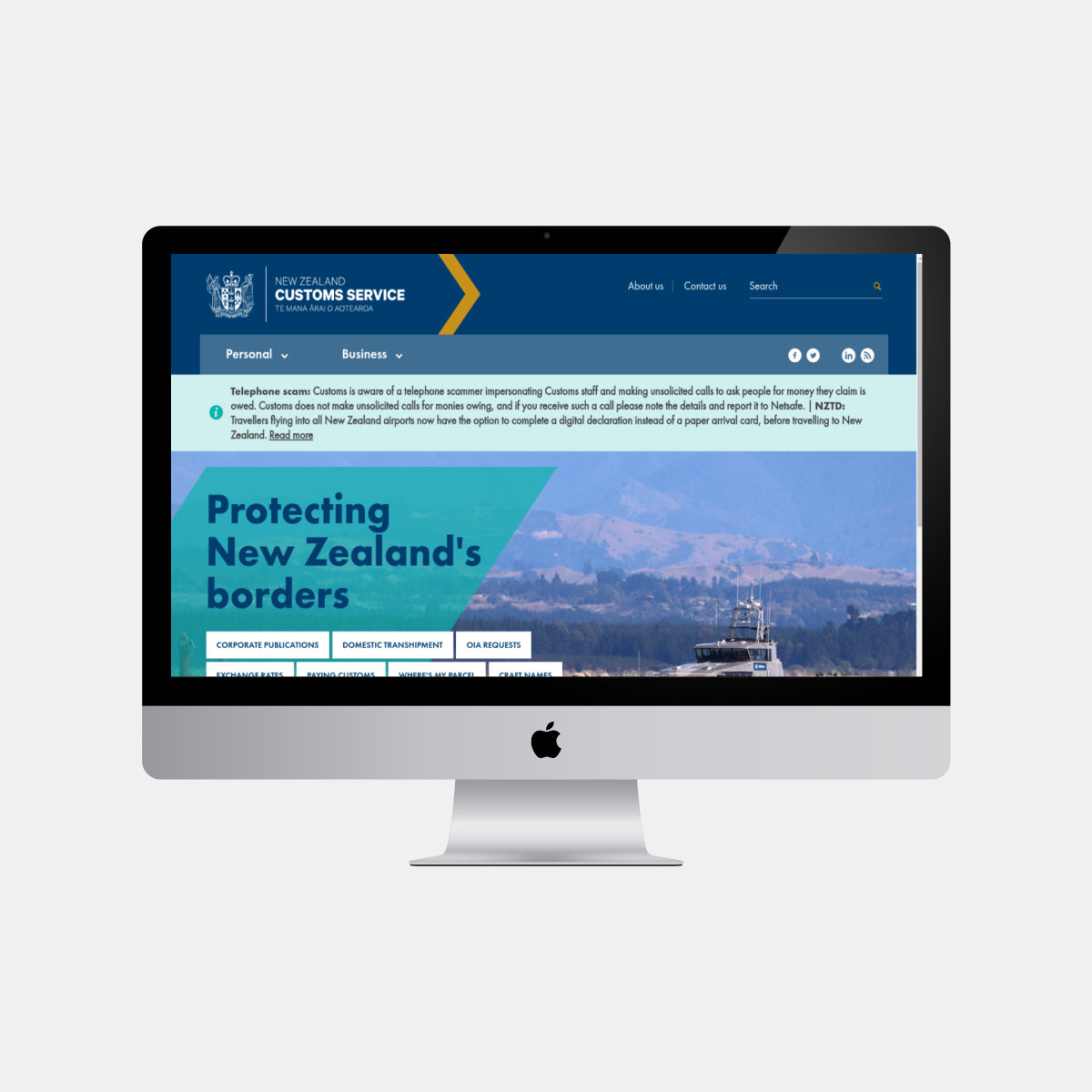 Content design and testing for NZ Customs Service